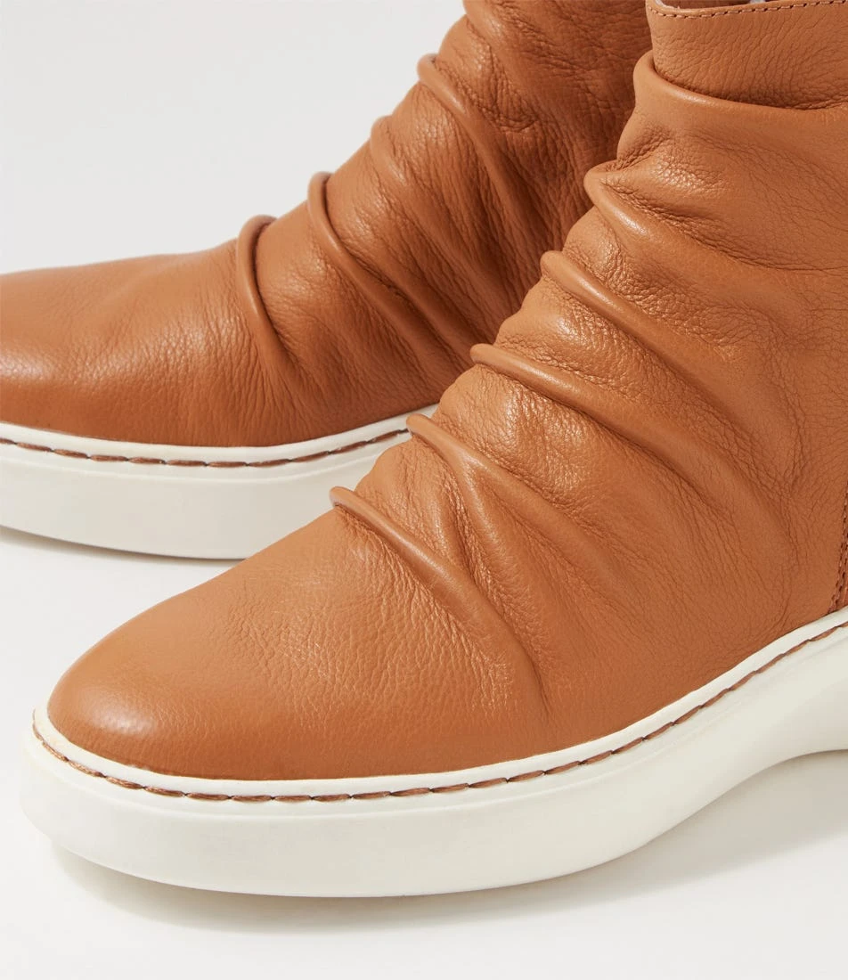 Saulina Dark Tan Leather Ankle Boots 7 Saulina Dark Tan Leather Ankle Boots - Image 5