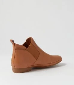 Orush Dark Tan Leather Ankle Boots -Lynx Shoes Shop DF12814TAOLE 4
