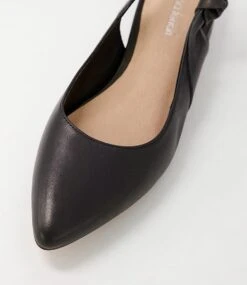 Daxton Black Leather Flat Shoes -Lynx Shoes Shop DF12816BLALE 5