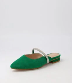 Domonic Emerald Suede Flat Shoes -Lynx Shoes Shop DF12821H15SU 3