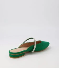 Domonic Emerald Suede Flat Shoes -Lynx Shoes Shop DF12821H15SU 4