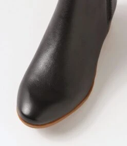 Zanie Black Natural Heel Leather Ankle Boots 10 Zanie Black Natural Heel Leather Ankle Boots -Lynx Shoes Shop DF12823BBLLE 5