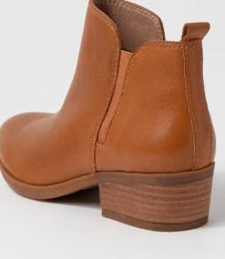 Zanie Whisky Leather Ankle Boots -Lynx Shoes Shop DF12823TEALE 6