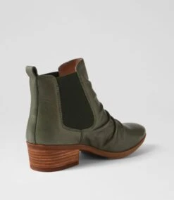 Zuri Forest Leather Ankle Boots -Lynx Shoes Shop DF12824H22LE 4