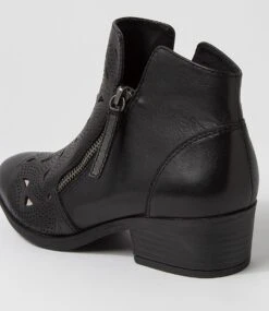 Zenday Black Leather Ankle Boots -Lynx Shoes Shop DF12825B66LE 6
