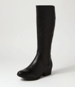 Zesto Black Leather Knee High Boots -Lynx Shoes Shop DF12828B66LE 3