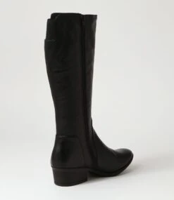 Zesto Black Leather Knee High Boots -Lynx Shoes Shop DF12828B66LE 4