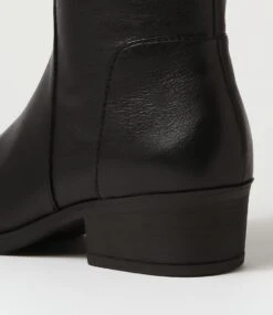 Zesto Black Leather Knee High Boots -Lynx Shoes Shop DF12828B66LE 6