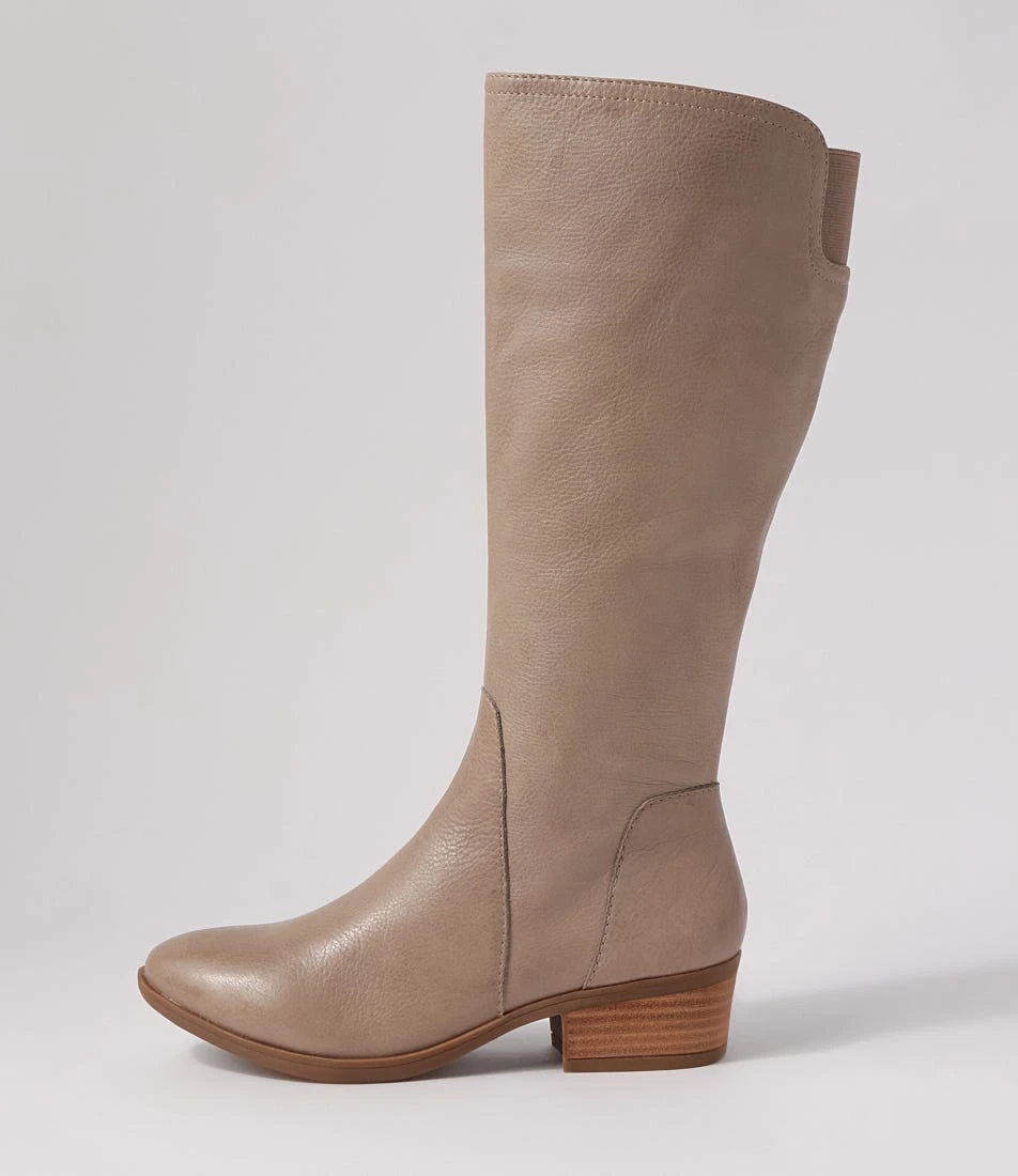 Zesto Dark Stone Leather Knee High Boots 3 Zesto Dark Stone Leather Knee High Boots