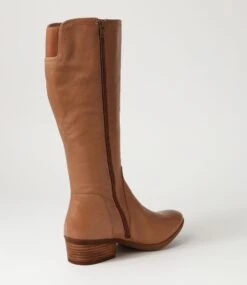 Zesto Dark Tan Leather Knee High Boots 9 Zesto Dark Tan Leather Knee High Boots -Lynx Shoes Shop DF12828TAOLE 4