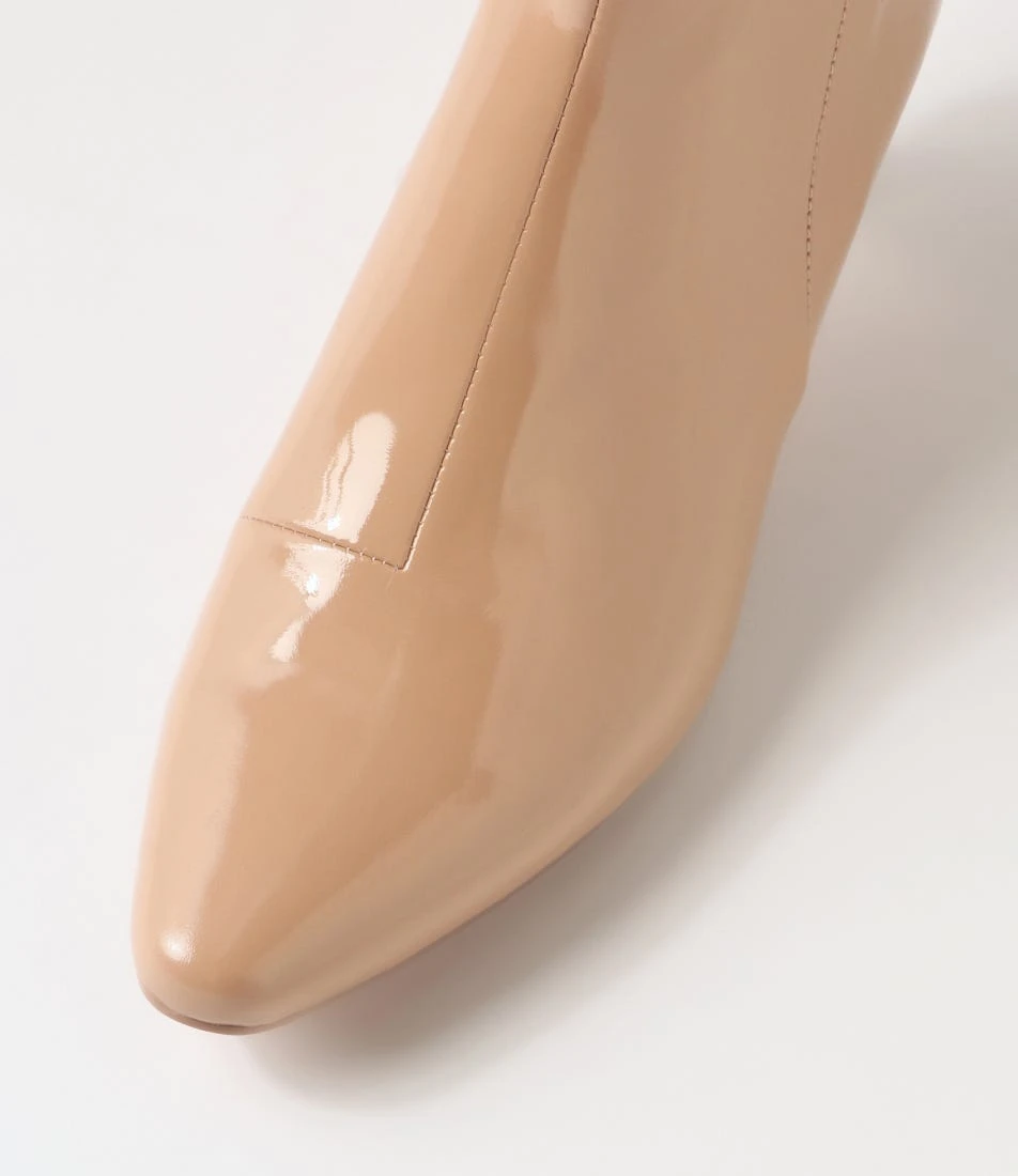 Tiannat Nude Patent Leather Ankle Boots 6 Tiannat Nude Patent Leather Ankle Boots - Image 4