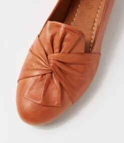 Stella Tan Leather Flat Shoes -Lynx Shoes Shop DF12830TANLE 5