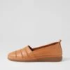 Maybee Tan Leather Flat Shoes -Lynx Shoes Shop DF12836TANLE 2