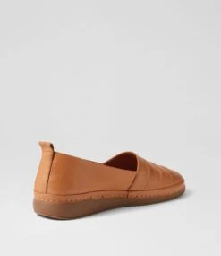 Maybee Tan Leather Flat Shoes -Lynx Shoes Shop DF12836TANLE 4