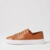 Oaks Dark Tan Leather Sneakers 1 Oaks Dark Tan Leather Sneakers -Lynx Shoes Shop DF12857TAOLE 2