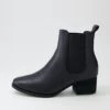 Jenika Black Leather Ankle Boots -Lynx Shoes Shop DF12858B66LE 2