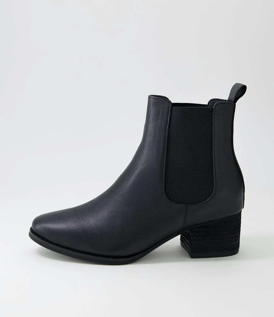 Jenika Black Leather Ankle Boots 3 Jenika Black Leather Ankle Boots
