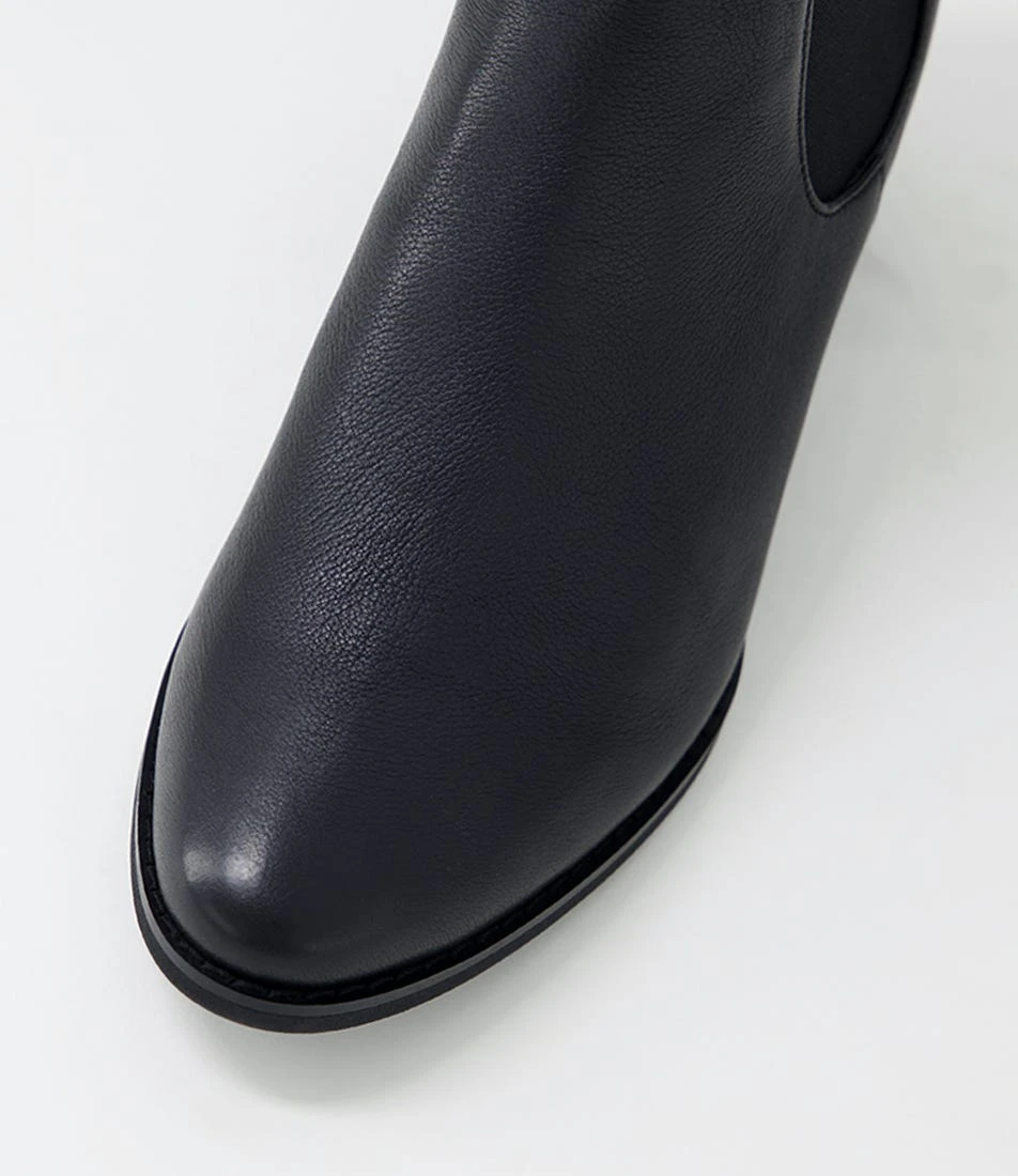 Jenika Black Leather Ankle Boots 6 Jenika Black Leather Ankle Boots - Image 4