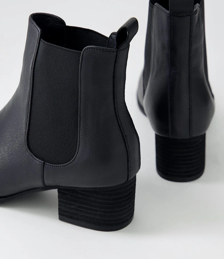 Jenika Black Leather Ankle Boots 7 Jenika Black Leather Ankle Boots - Image 5