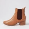 Jenika Dark Tan Choc Leather Elastic Ankle Boots 2 Jenika Dark Tan Choc Leather Elastic Ankle Boots -Lynx Shoes Shop DF12858TAR63 2