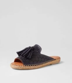 Pixi Navy Leather Slides -Lynx Shoes Shop DF12867DBYLE 3