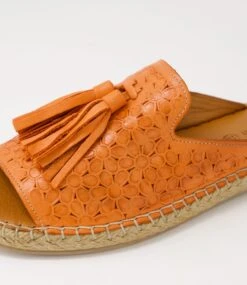 Phinza Orange Leather Sandals -Lynx Shoes Shop DF12868ORALE 6