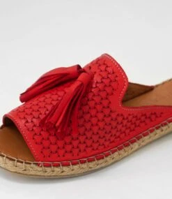 Phinta Red Leather Slides -Lynx Shoes Shop DF12871REDLE 6
