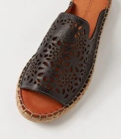 Pips Black Leather Slides -Lynx Shoes Shop DF12874BLALE 5