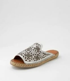 Pips Silver Leather Slides -Lynx Shoes Shop DF12874SILLE 3