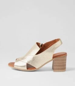 Wondara Pale Gold Leather Sandals