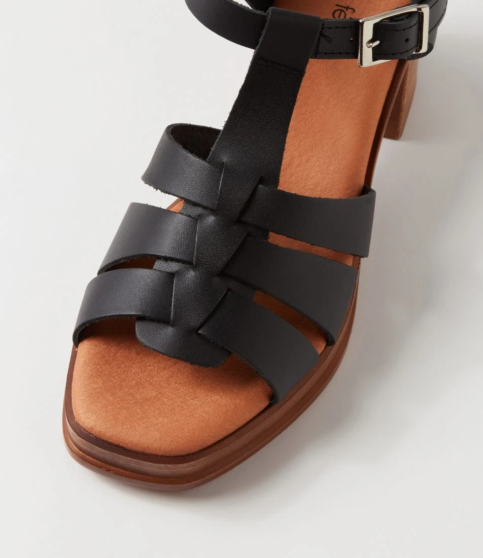 Engracia Black Leather Sandals 6 Engracia Black Leather Sandals - Image 4