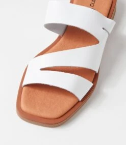 Jordanas White Leather Slides -Lynx Shoes Shop DF12895WHILE 5