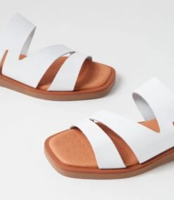 Jordanas White Leather Slides -Lynx Shoes Shop DF12895WHILE 6