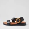 Jangel Black Leather Sandals -Lynx Shoes Shop DF12896BLALE 2