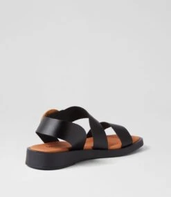 Jangel Black Leather Sandals -Lynx Shoes Shop DF12896BLALE 4