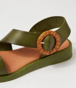 Jangel Pistachio Leather Sandals -Lynx Shoes Shop DF12896H92LE 6