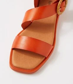 Jangel Burnt Orange Leather Sandals -Lynx Shoes Shop DF12896O02LE 5