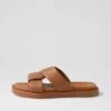 Basit Tan Leather Slides -Lynx Shoes Shop DF12901TANLE 2