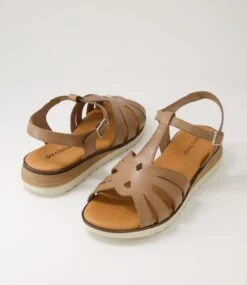 Begraciad Taupe Leather Sandals -Lynx Shoes Shop DF12909NGVLE 6