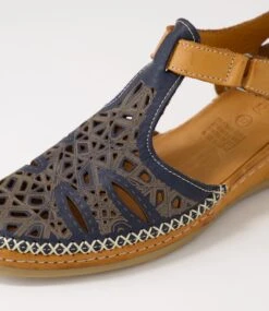 Yona Navy Tan Leather Heels 11 Yona Navy Tan Leather Heels -Lynx Shoes Shop DF12929DDWLE 6