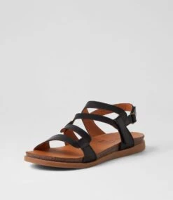 Kya Black Leather Sandals 8 Kya Black Leather Sandals -Lynx Shoes Shop DF12938BLALE 3