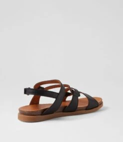 Kya Black Leather Sandals 9 Kya Black Leather Sandals -Lynx Shoes Shop DF12938BLALE 4