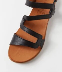 Kya Black Leather Sandals 10 Kya Black Leather Sandals -Lynx Shoes Shop DF12938BLALE 5