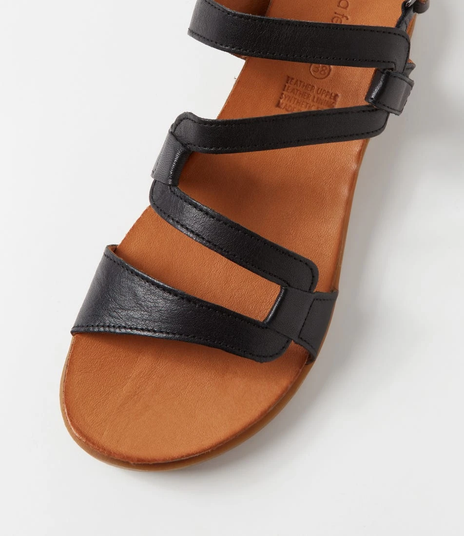 Kya Black Leather Sandals 6 Kya Black Leather Sandals - Image 4