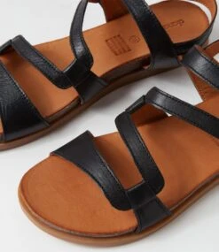 Kya Black Leather Sandals 11 Kya Black Leather Sandals -Lynx Shoes Shop DF12938BLALE 6