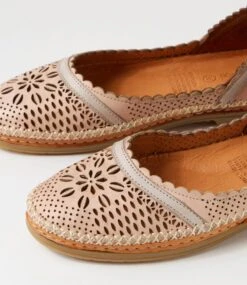 Bentoon Blush Light Grey Leather Ballet Flats -Lynx Shoes Shop DF12952PYALE 6