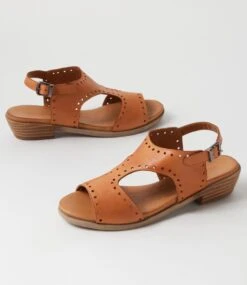 Bija Tan Leather Sandals -Lynx Shoes Shop DF12961TANLE 6