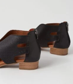 Custom Black Leather Sandals -Lynx Shoes Shop DF12975BLALE 6