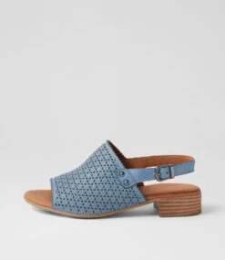Chinchin Denim Leather Sandals