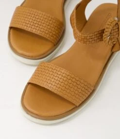 Everlys Tan Leather Sandals -Lynx Shoes Shop DF12990TANLE 6